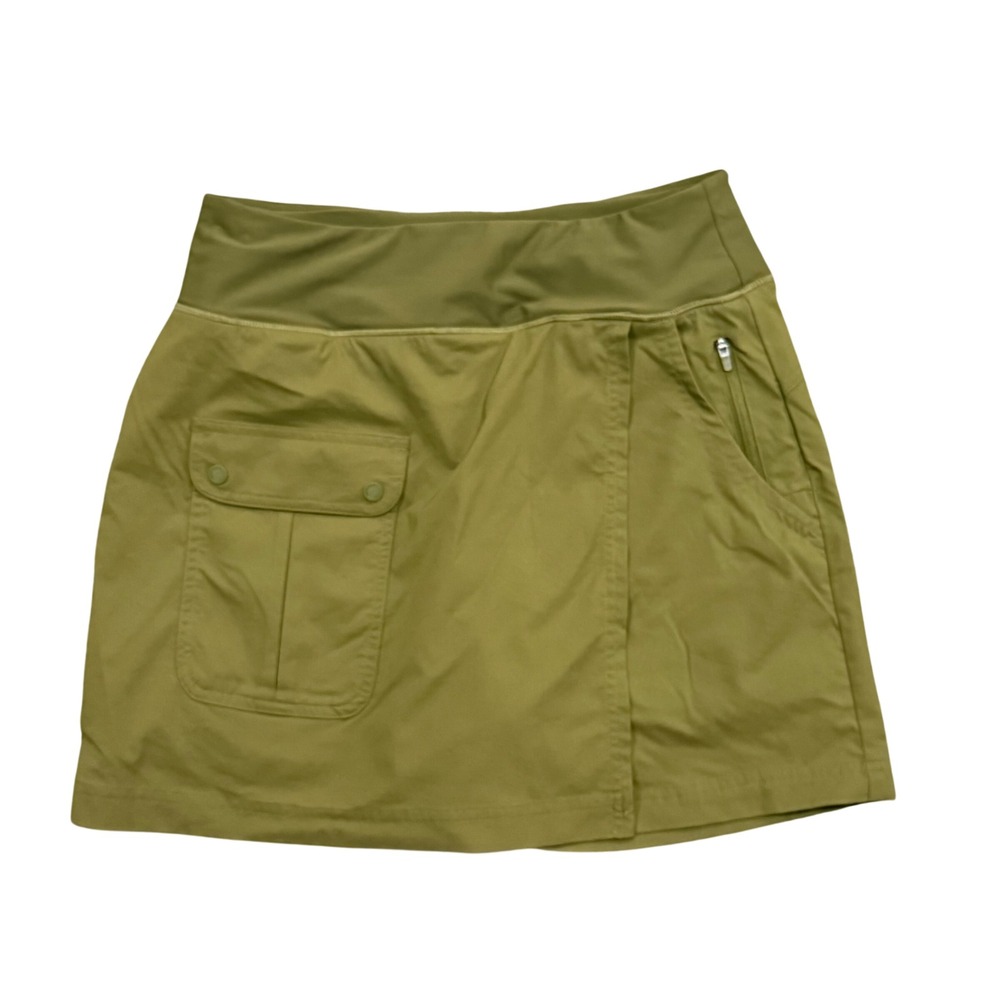Title Nine Women Olive Green Hiking Skort Cargo Pocket Active Skirt Size M